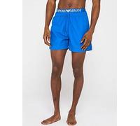 Emporio Armani Bodywear Logo Double Waistband Swimshorts, Bright Blue, Size 2Xl, Men Bright Blue