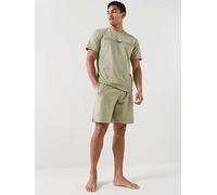 Emporio Armani Bodywear Megalogo Shortie Pyjama Set, Light Green, Size L, Men Light Green