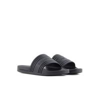 Emporio Armani Bodywear Mens Wide Strap Cushioned Pool Slides, Black, Size 44, Men Black