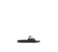 Emporio Armani Bold Eagle Logo Slides Sandal, Black+White, 39