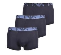 EMPORIO ARMANI Bold Monogram Stretch Cotton Navy Trunks 3 Pack Size S BNWT/BOX