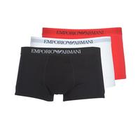 Emporio Armani Men's 3-pack Cotton Trunks underwear, Black/White/Red, S UK