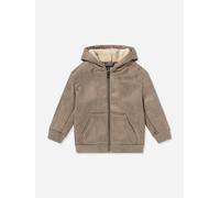 Emporio Armani Boys Fleece Lined Zip Up Jacket in Brown - Brown - 12 Yrs