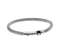 Emporio Armani Mens Essential Silver Tone Braided Bracelet EGS1623040 (19CM)