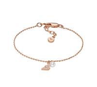 Emporio Armani Jewellery Emporio Armani Core Extensions Rose Gold Tone Sterling Silver CZ Logo & Pearl Bracelet 15cm + 3cm