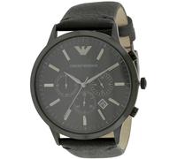Emporio Armani Chronograph Black Leather Mens Watch AR2461