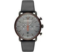Emporio Armani Claudio AR11168 Men's Chronograph Watch - 43mm Black Dial Leather Strap