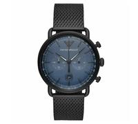 Emporio Armani Claudio Chronograph AR11201 Men's Watch - 43mm Navy Dial Black Mesh