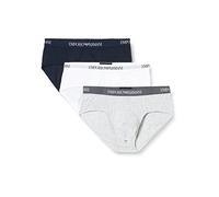 Emporio Armani Men's Cotton Boxer Briefs, 3-Pack, Black/White/Grey, XL (Pack of 3)