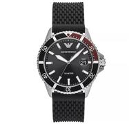 Emporio Armani Diver AR11341 Men's Watch - 43mm Black Dial Silicone
