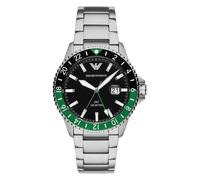 Emporio Armani Diver AR11589 Men's Chronograph Watch - 42mm Black Dial Steel Bracelet