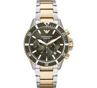 Emporio Armani Diver Mens Multicolour Watch AR11361 - Silver & Gold Stainless Steel - One Size