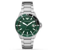 Emporio Armani Emporio Armani Green Dial Stainless Steel Bracelet Watch, Multi, Men Print