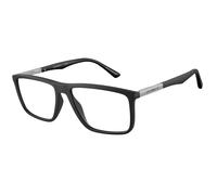 Emporio Armani EA3221 5001 Man Optical frames Injected Black Transparent Squared Normal