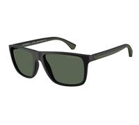 Emporio Armani EA4033 500171 Man Sunglasses Injected Black Green Squared Normal