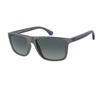Emporio Armani EA4033 50604U Man Sunglasses Injected Grey Blue Squared Polarized Shaded