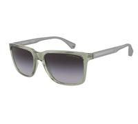 Emporio Armani EA4047 53628G Man Sunglasses Injected Green Grey Squared Normal Shaded