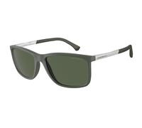 Emporio Armani EA4058 50589A Man Sunglasses Injected Green Green Squared Polarized