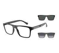 Emporio Armani EA4115F Asian Fit With Clip-On Men's Glasses, Black, Size 54