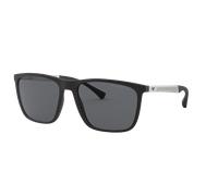 Emporio Armani Men's Rectangle Rubber Black Grey Sunglasses Emporio Armani Black One Size