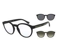 Emporio Armani EA4152 50421W Man Sunglasses Injected Black Transparent Pantos Normal