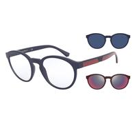 Emporio Armani EA4152 56691W Man Sunglasses Injected Blue Transparent Pantos Normal