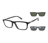 Emporio Armani EA4160 50421W Man Sunglasses Injected Black Transparent Squared Normal Clip-on