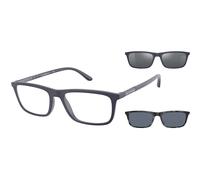Emporio Armani EA4160 50881W Man Sunglasses Injected Blue Transparent Squared Normal Clip-on