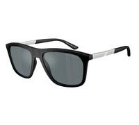 Emporio Armani EA4237 50016G Man Sunglasses Injected Black Grey Squared Mirrored