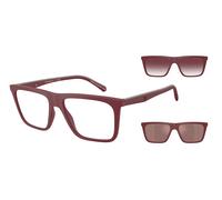 Emporio Armani EA4258 52611W Man Sunglasses Injected Red Transparent Squared Normal