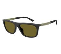 Emporio Armani EA4272U 6374/2 Man Sunglasses Injected Black Green Pillow Normal