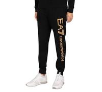 Emporio Armani EA7 Mens 8NPPC3 Big Side Metalic Logo Cotton Track Pants - Black - XXL