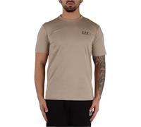 Emporio Armani EA7 Men's Core Identity Short Sleeve T-Shirt in Pima Cotton, 8NPT25, Cobblestone Brown, Medium