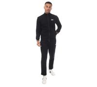 Emporio Armani EA7 Men's Core Identity Cotton Jersey Tracksuit with Zip (Black) L, Black, L