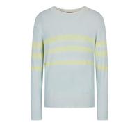 Emporio Armani EA7 Mens Striped Long-Sleeved SweatshirtM Light Blue/Yellow GT53