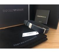 Emporio Armani Essential Grey/Navy Leather Reversible Adjustable Bracelet