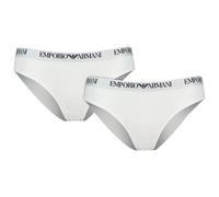 EMPORIO ARMANI Woman's Essential Cotton 2-Pack Brief, White, XS