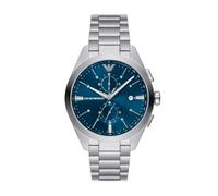 Emporio Armani Gents Chronograph S/S Blue Batton Round Dial Watch AR11541 NEW