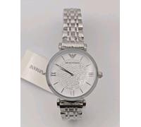 EMPORIO ARMANI GIANNI AR1925 SILVER CRYSTALS WOMENS WATCH - NEW - GENUINE