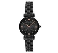 Emporio Armani Gianni T-Bar AR11245 Women's Watch - 32mm Black PVD Pave Crystal Dial