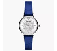Emporio Armani Gianni T-Bar AR11344 Women's Watch - 32mm Silver Dial Leather Strap
