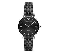 Emporio Armani Gianni T-Bar AR1487 Women's Ceramic Watch - 32mm Black Dial Black Ceramic Bracelet