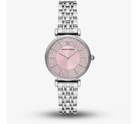 Emporio Armani Ladies Gianni Stone Set Pink Dial Watch AR11686