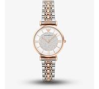 Emporio Armani Watches Ladies' Two Tone Gianni T-Bar Watch AR1926 Silver