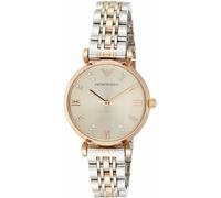 Emporio Armani Gianni T-bar WoMens Multicolour Watch AR1840 - Silver & Rose Gold Stainless Steel - One Size