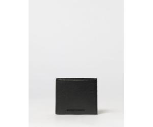 Emporio Armani Leather Bifold Wallet with Tone-on-Tone Logo - Size: OS - male