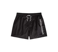 Emporio Armani Logo-embroidered Crinkled Nylon Swim Shorts - Black - M