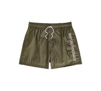 Emporio Armani Logo-embroidered Crinkled Nylon Swim Shorts - Olive - XL
