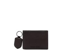 Emporio Armani logo-plaque keyring and wallet set - Brown OS