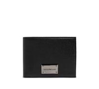 Emporio Armani logo-plaque pebbled leather wallet - Black OS